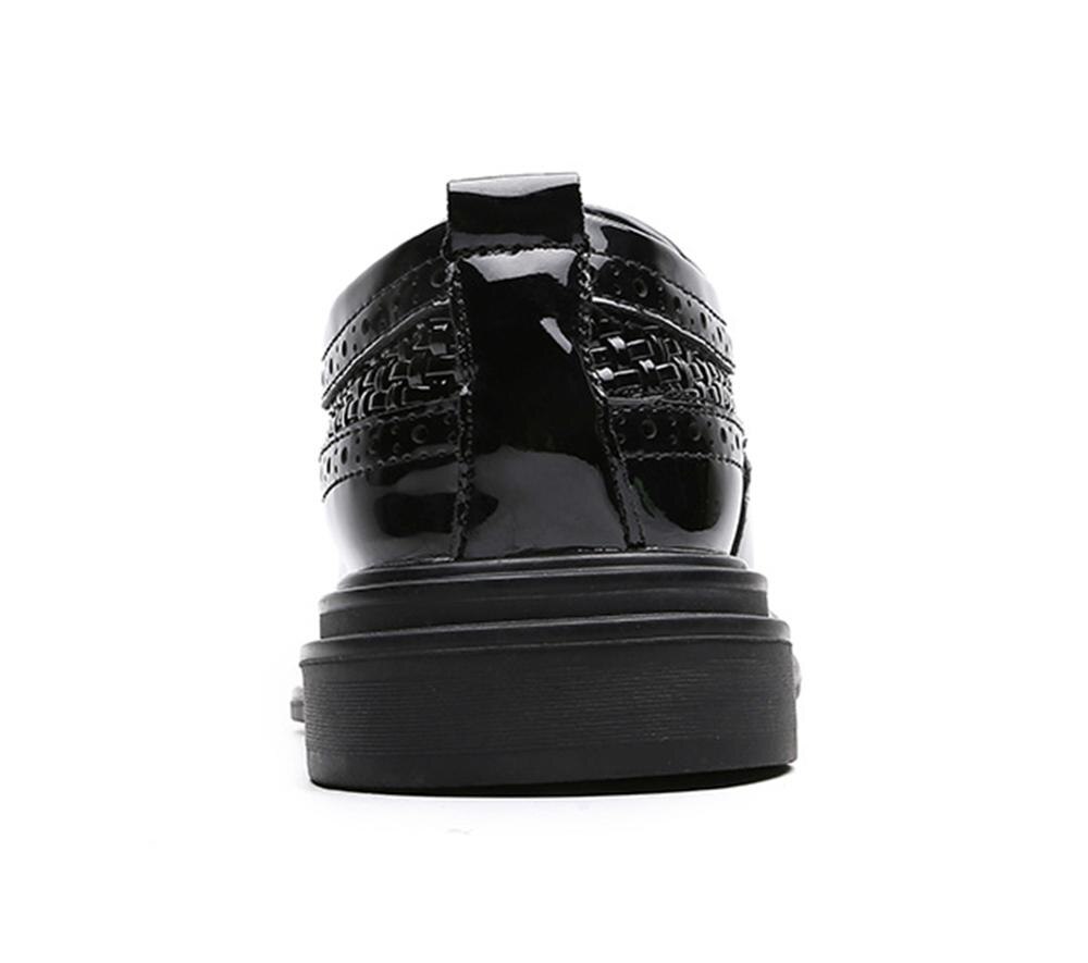 Zapatos Oxford de charol de gran brillo para Hombre Zapatos de vestir de punta de ala de trenzado zapatos negros de vestir de punta de ala