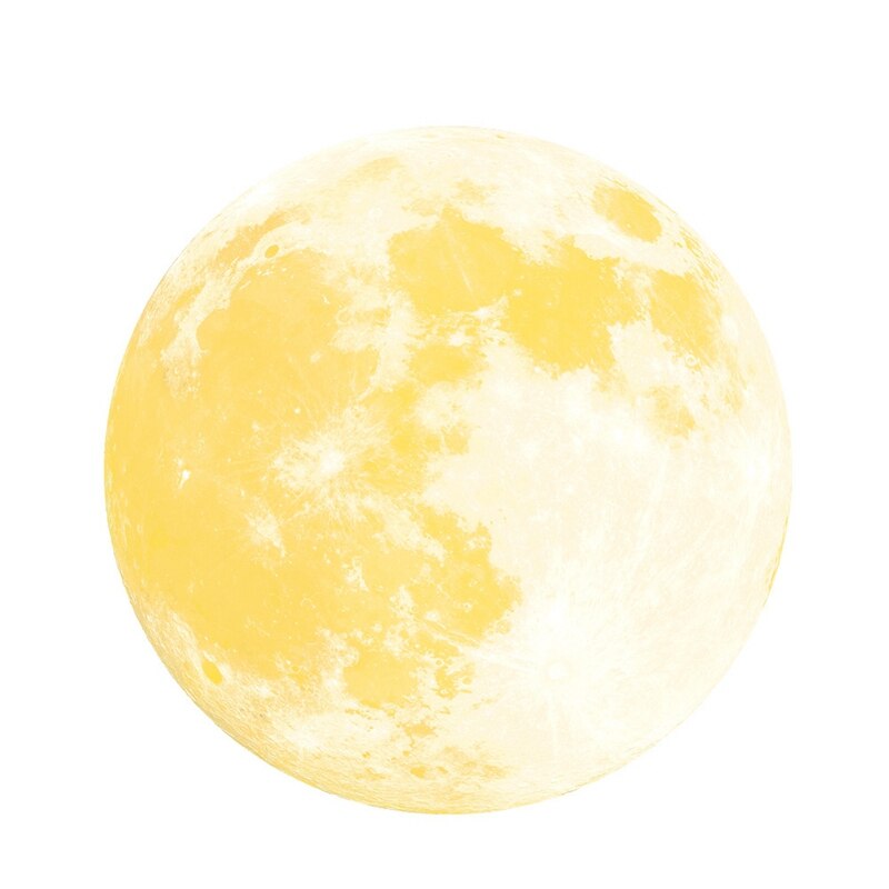 Funlife Planet Wall Stickers for Kids Rooms DIY 3D in The Dark Home: Yellow