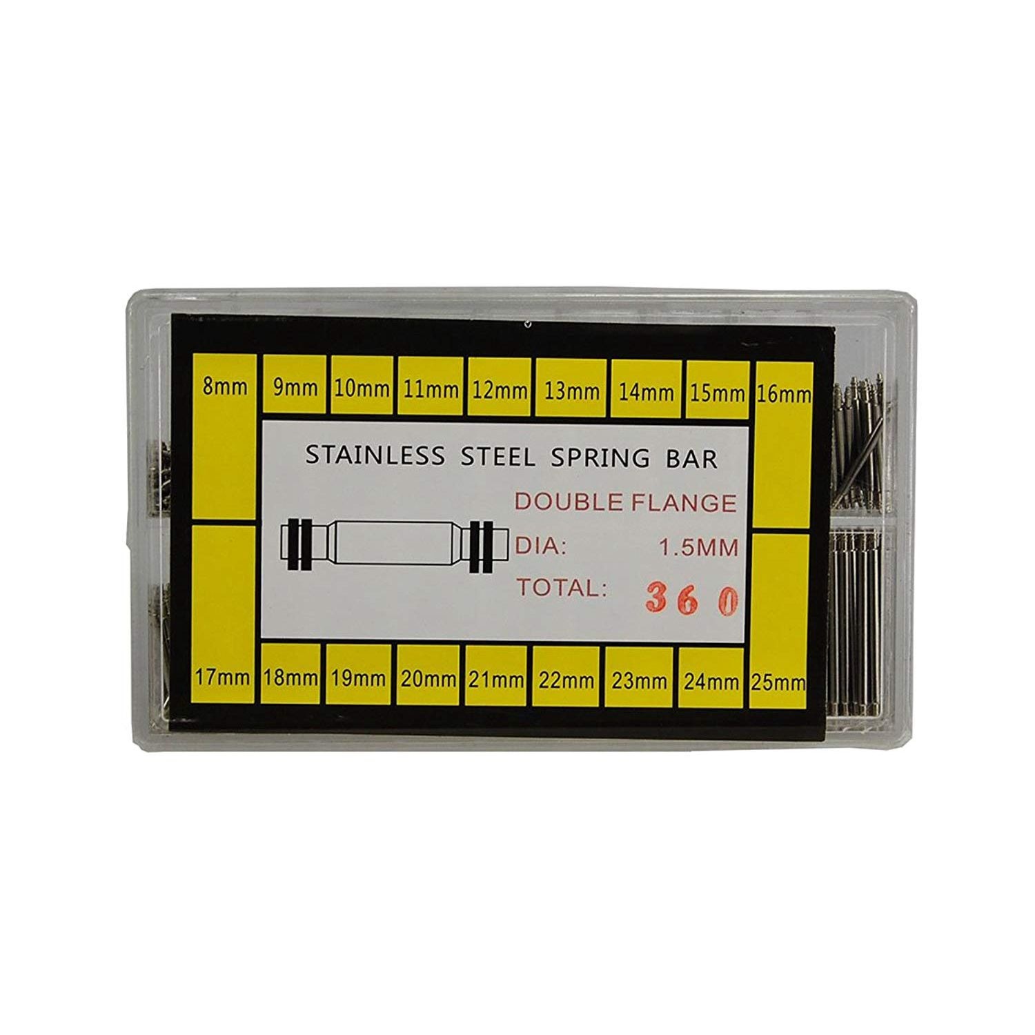 360 Pcs Watch Wrist Band Spring Bars Strap Link Pins 21mm 22mm 23mm 24mm 25mm