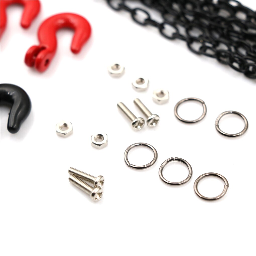 Piezas de repuesto para 1:10 RC Rock Crawler, gancho de remolque de Metal, decoraciones de cadena, modelo de vehículo