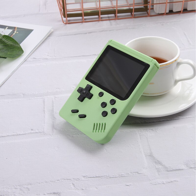 Consola de bolsillo 800 juegos clásicos FC para niños y adultos, batería recargable de 1020mAh, Mini consola de juegos portátil: Verde