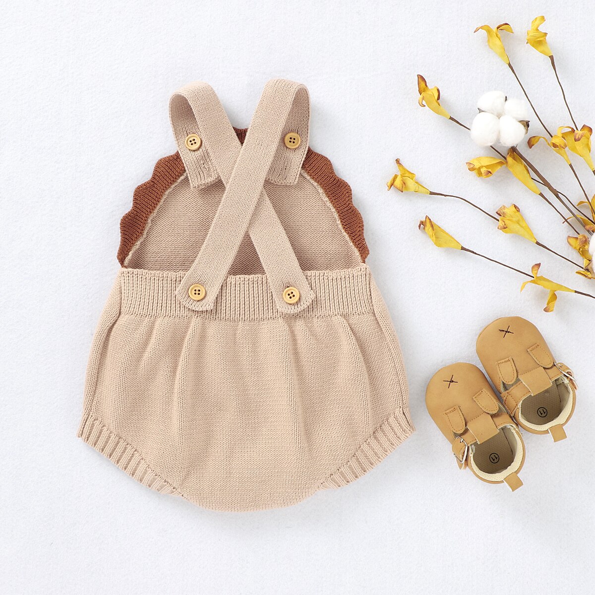 Automne hiver mignon bébé pull barboteuse vêtements sans manches tricoté combinaison pour bébé garçons filles doux coton bouton enfant en bas âge tenue