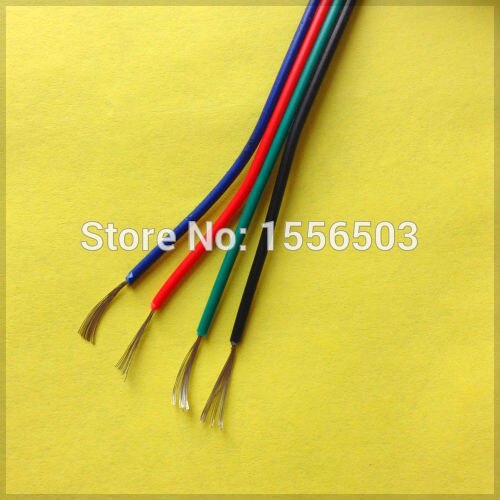 RGB Wire Tinned Copper 4 Pin AWG 22 Insulated PVC Extension LED RGB Strip Cable Wire Excellent