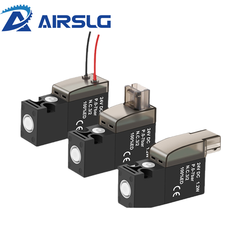 Válvula solenoide en miniatura de alta frecuencia, válvula de aire de 10mm, válvula de control de tres vías de dos posiciones de 30Hz, válvula de vacío de 24V 12V 6V