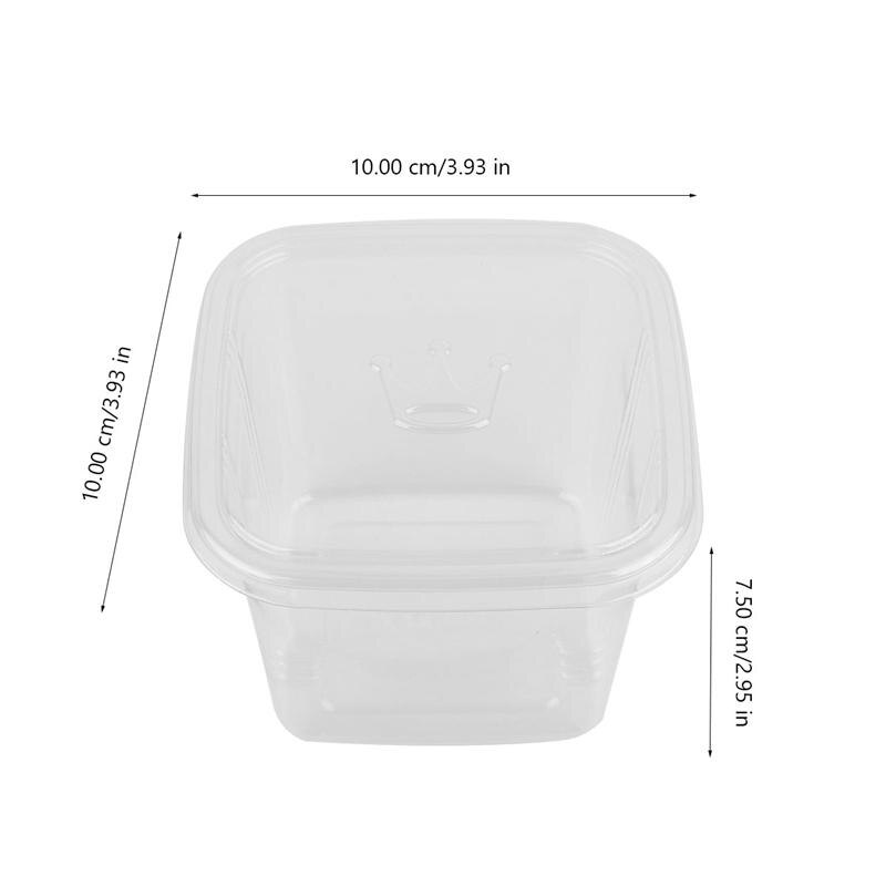 50pcs Transparent Cake Box Cake Container Box Dessert Storage Box with Lid