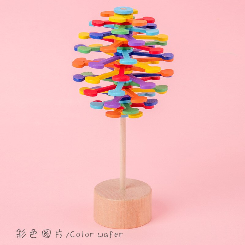 Creativity Helicone Rotating Lollipop Wooden Educational Toys For Children Adult Home Office Stress Relief Decoration Toy: Style 3