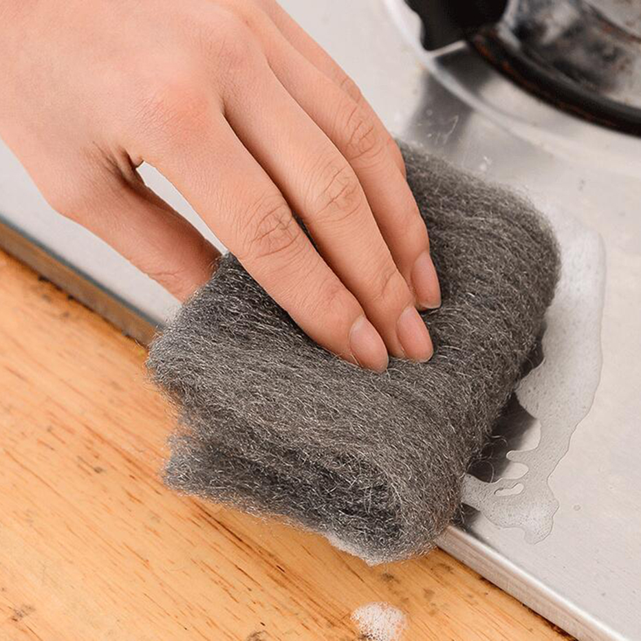 KHGDNOR Steel Wire Wool Household Cleaning Brush Polishing Cleaning Remover Kitchen Cleaner Sponge