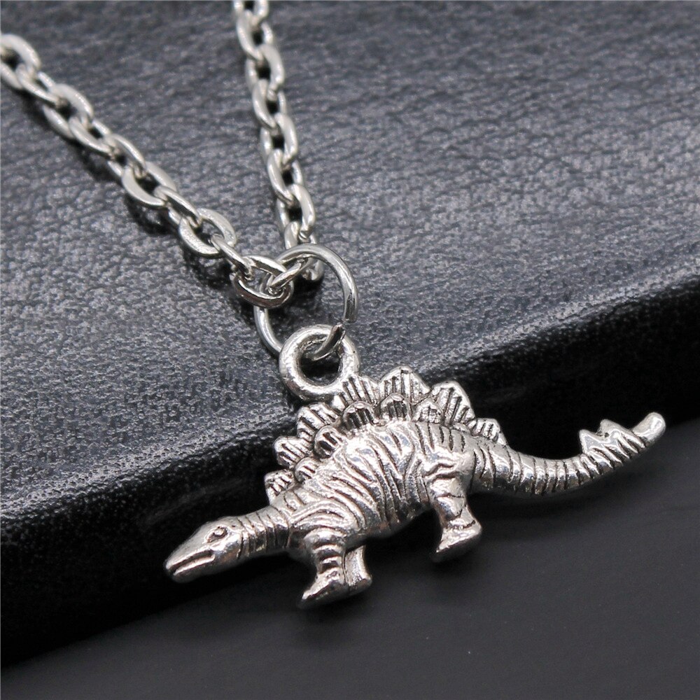 Antiek Zilver Kleur 13X26Mm Dinosaur Bedels Hanger Ketting Voor Vrouwen Dame Meisje Sieraden