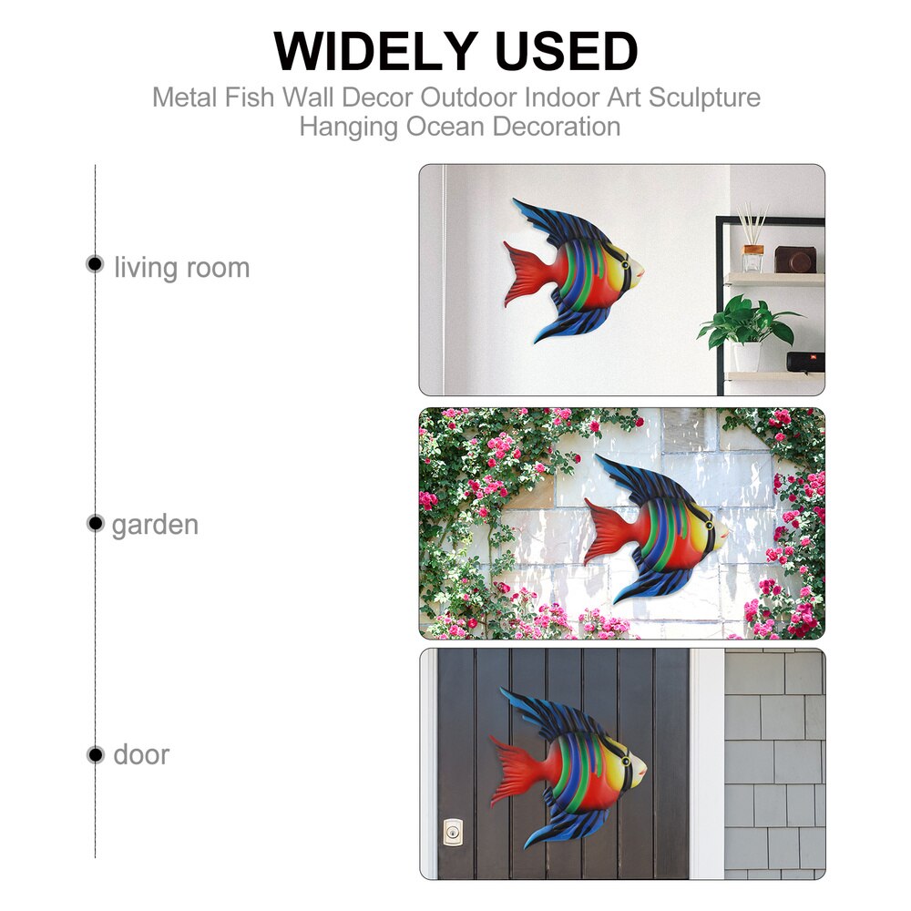 Fish Iron Hanging Ornament Hanging Wall Art Decor Craft Decoration