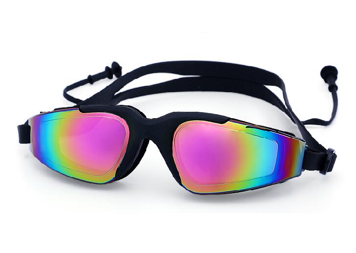 Zwembril heren dames anti-condens oordopjes voor volwassenen arena zwembril gafas natacion waterdichte zwembril: Zwart