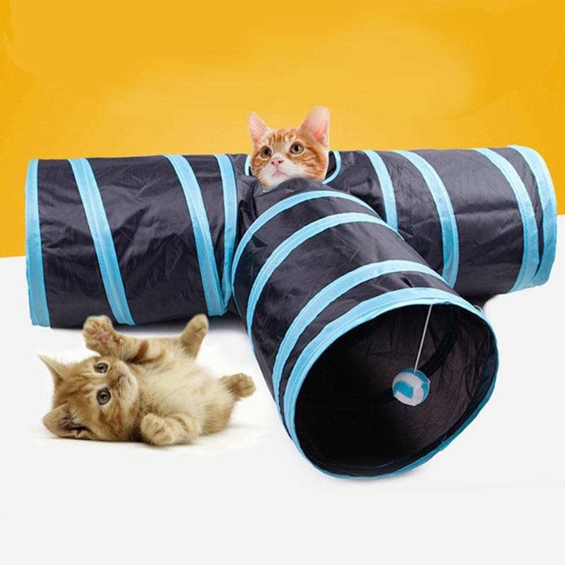 2/3/4/5 hål sällskapsdjur katt tunnel leksaker vikbar sällskapsdjur träning leksak interaktiv rör rolig leksak för katt kanin djur spela tunnel rör