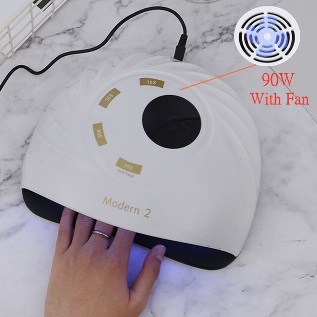 Built-in Cooling Fan Nail Dryer 3 in 1 Quick Dry Fast Curing Gel Lamp For All Kinds of Gel Polish UV Led Nail Lamp: Modern 2 / US