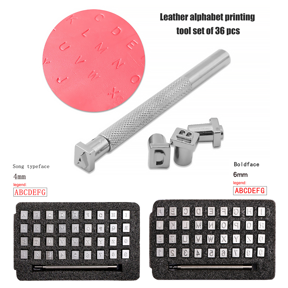 36 Stks/set Engels Brief Alfabet Nummers Stempelen Punch Set Metalen Lederen Tool Lederen Craft Alfabet Stempels Graveren Tool Set