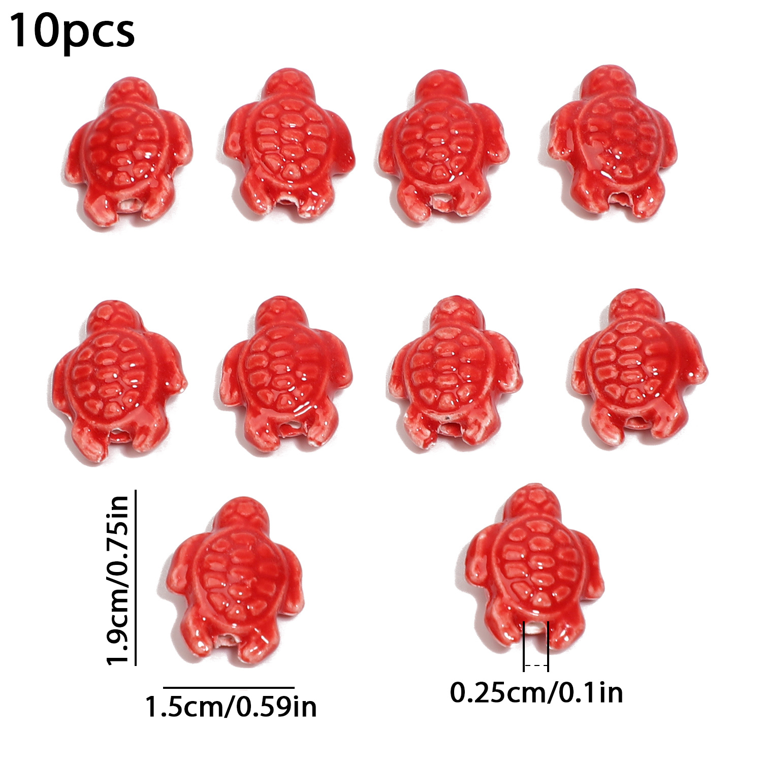 10 Uds. De cuentas coloridas mezcladas de tortuga marina, cuentas espaciadoras de cerámica esmaltadas florales, joyería para hacer DIY, collar, pendiente, pulsera, 19x15mm: Gris