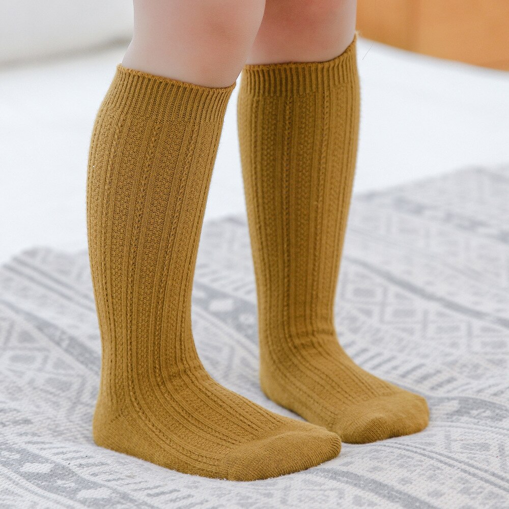 Kids Kinderen Katoenen Kniekousen Voor Meisjes Solid Gestreepte Baby Meisje Kniehoge Sokken Winter Sokken Voor Jongens Half sokken
