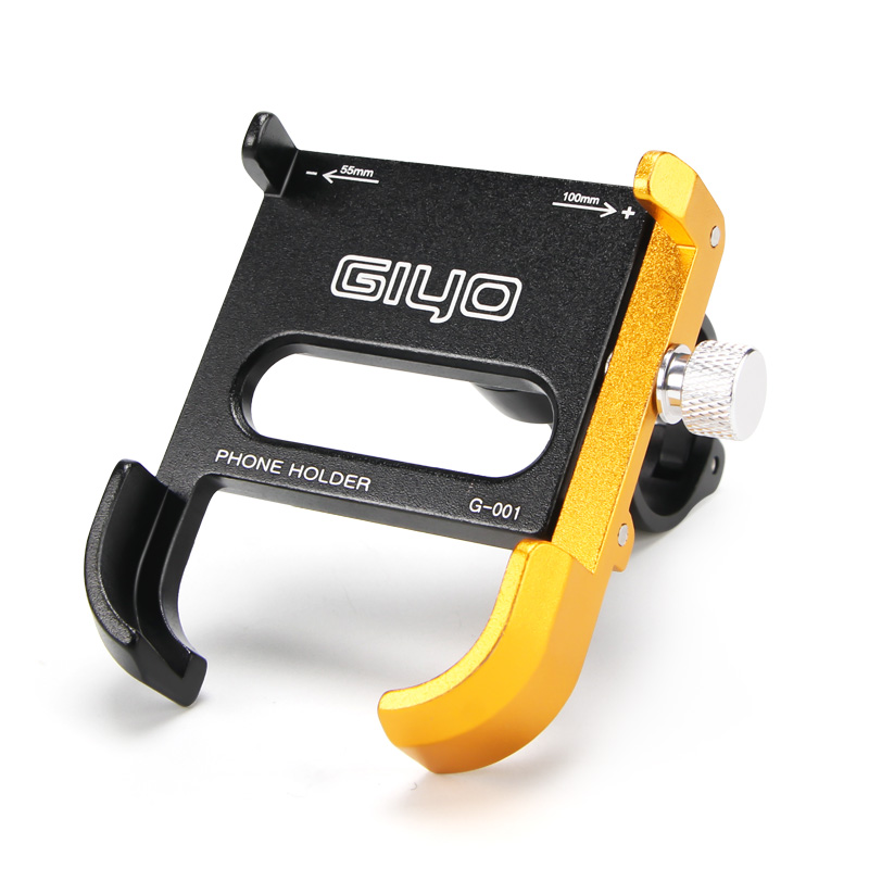 Support de téléphone portable pour vélo en alliage d&#39;aluminium, Clip de guidon pour vtt: Gold