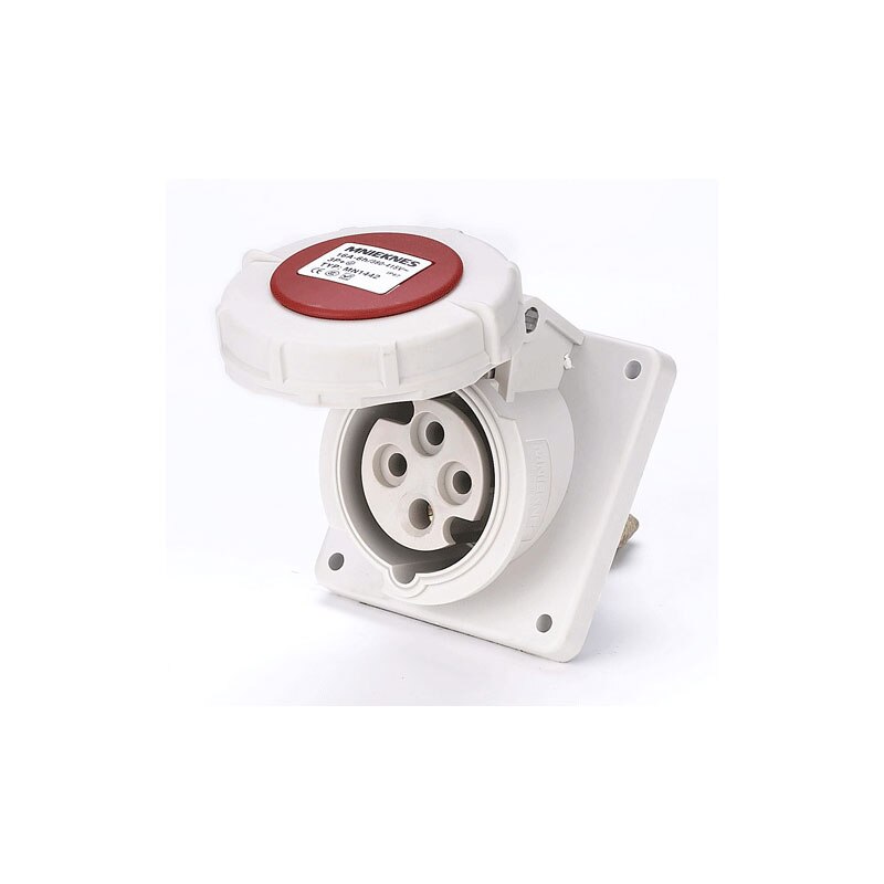 Industrial Socket Angle 45° 16A 32A 63A 3 pole 4 pole 5 pole ip67 Panel Mounted Socket Waterproof 220V 380V 415V