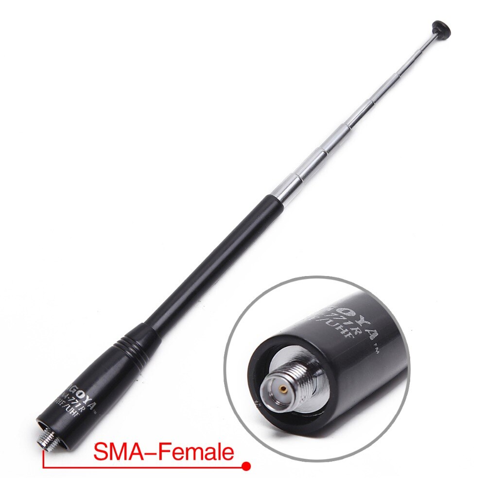 Nagoya NA-771R Telescopica Sma-Femmina Vhf/Uhf Dual Band Antenna per Baofeng UV-5R UV-82 UV-9R Più GT-3 Walkie talkie Ham Radio