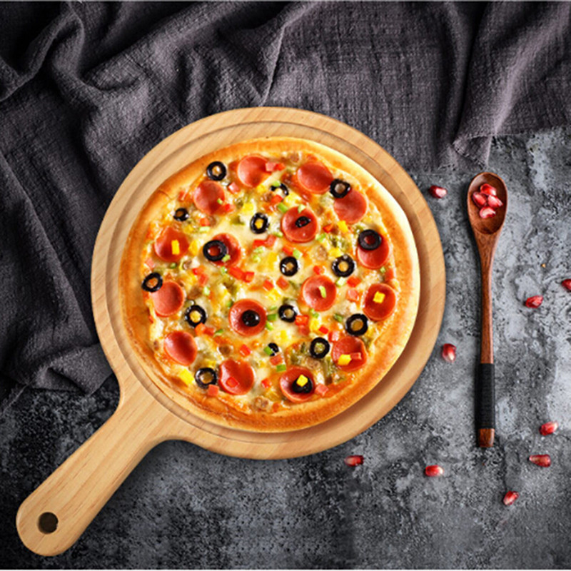 Ronde ronde houten snijplank snijden pizza hout dubbelzijdig 20cm 8
