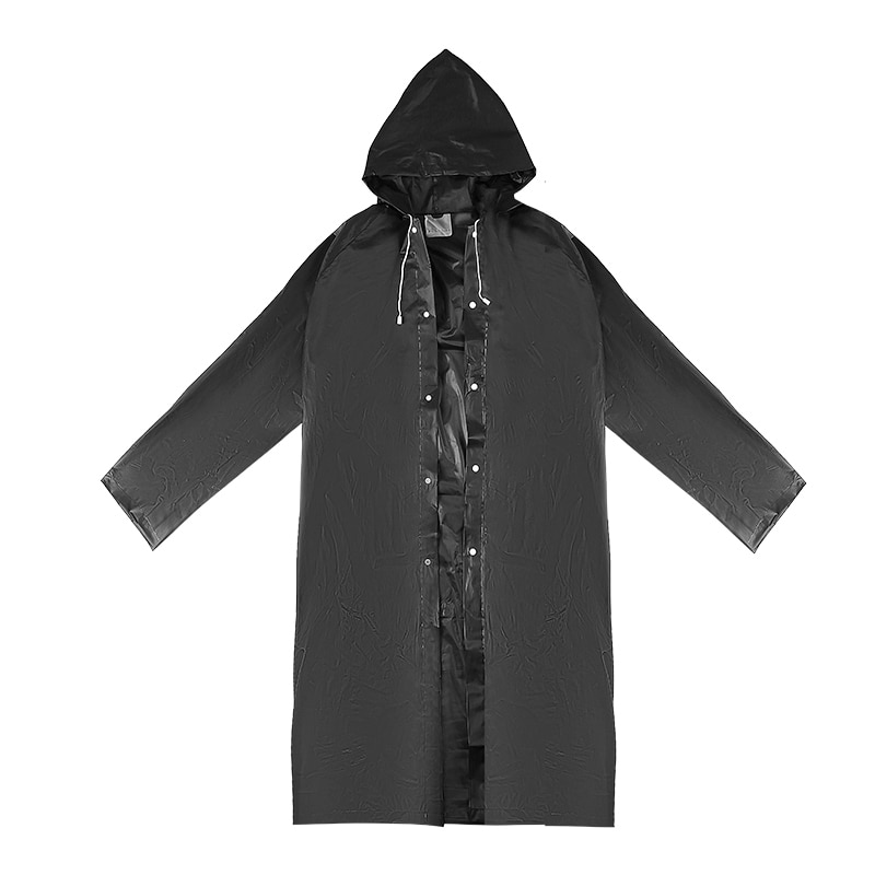 Rain Coat Cover Outdoor Raincoat Black EVA Cloth Long Rain Poncho Rainwear With Hat Waterproof For Men Women