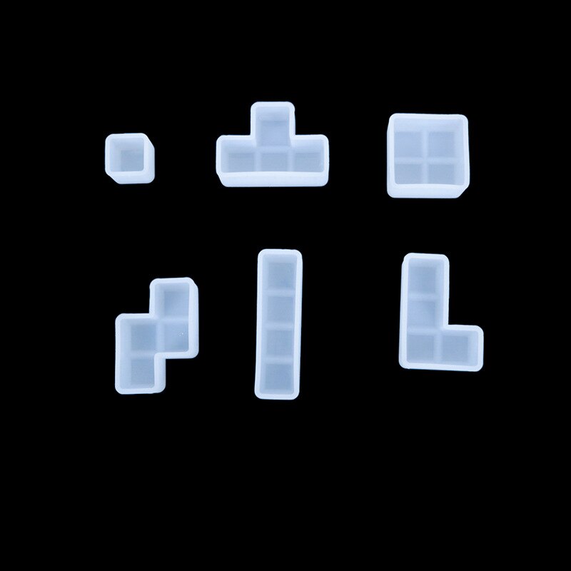 DIY Tetris epoxi Cristal de Molde de resina espejo hecho a mano molde de silicona para la decoración de la Mesa de resina molde