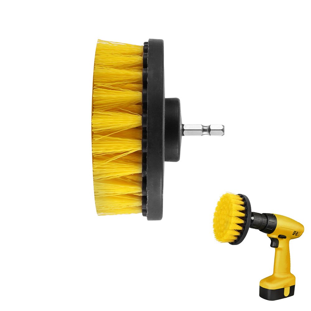 3Pcs/Set Electric Drill Brush Kit Plastic Round Cleaning Brush For Carpet Glass Car Tires Nylon Brushes Power Scrubber Drill