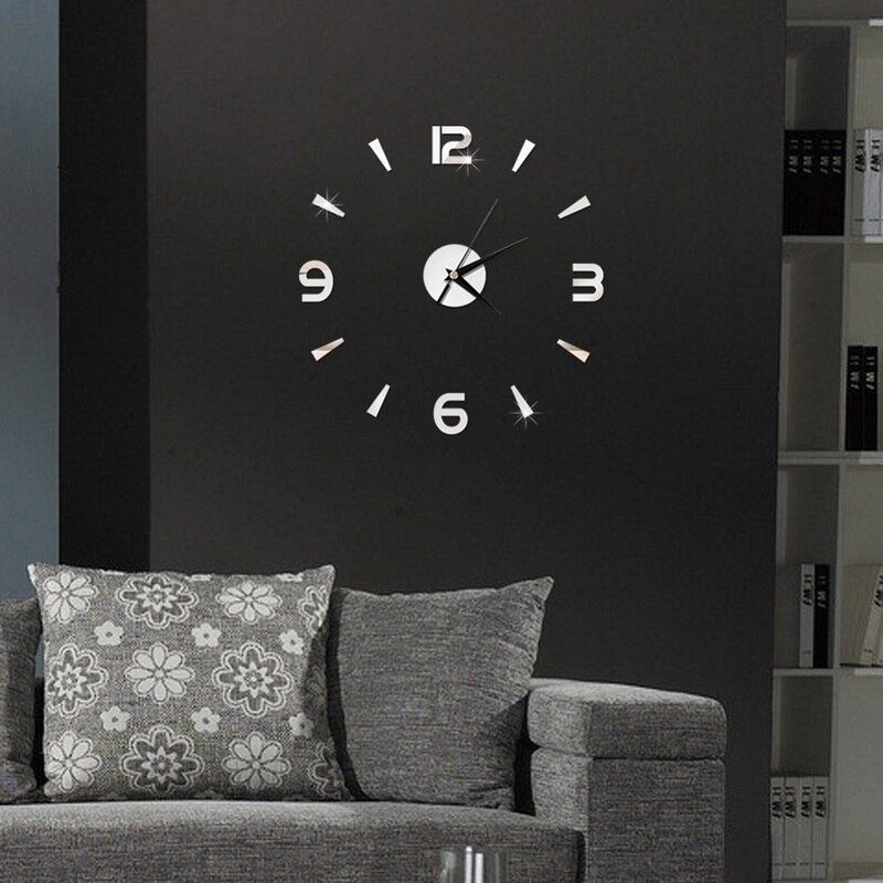 1 Set 3D Wall Clock Mirror Wall Stickers Living Room Quartz Watch DIY Home Decoration Clocks Sticker Reloj De Pared