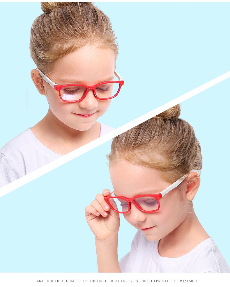 Gafas a prueba de luz azul para niños, gafas para tablet, gafas con silicona, Marco suave, gafas de ordenador unisex para niños