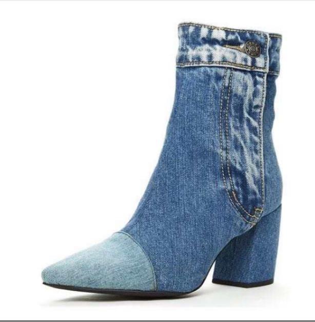 Stivali western da cowboy in denim da donna Stivali a metà polpaccio patchwork Colorblock Cowgirl Jeans Scarpe a punta Tacco grosso Pull On 322 Stivali western da cowboy in denim da donna Stivali a metà polpaccio patchwork Colorblock Cowgirl Jeans Scarpe a punta Tacco grosso Pull On 322