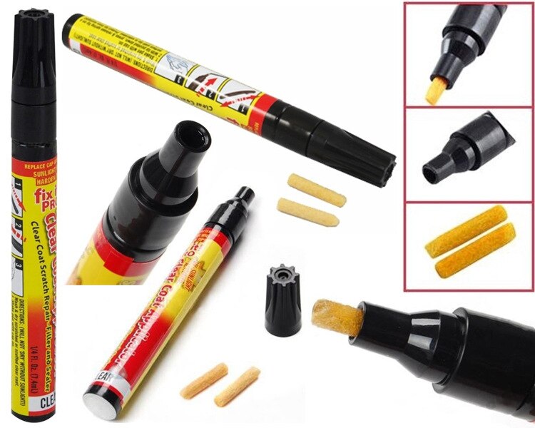 Lápiz de pintura para reparación de arañazos, herramienta transparente con pincel para todos los coches, color gris, Serie Pro: FIX