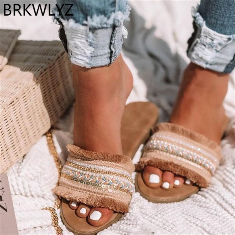 Vrouwen Slippers Zomer Rome Retro Sandalen Platte Casual Schoenen Vrouwelijke Misstap Slides Vrouw Schoenen Plus Size Sandalias mujer