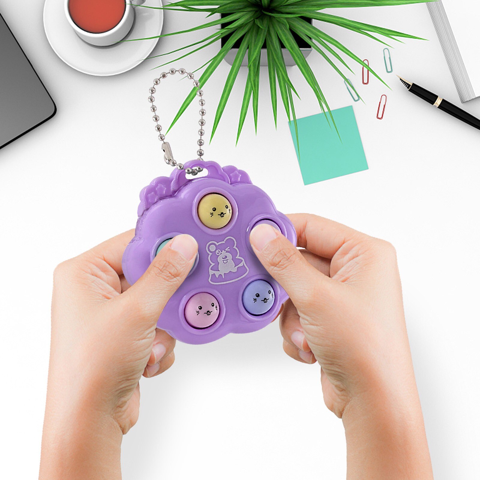 Mini jeu de Hamster à main, Machine à Fidget, Super mignon, sac , pendentif clé, jouet de décompression du bout des doigts