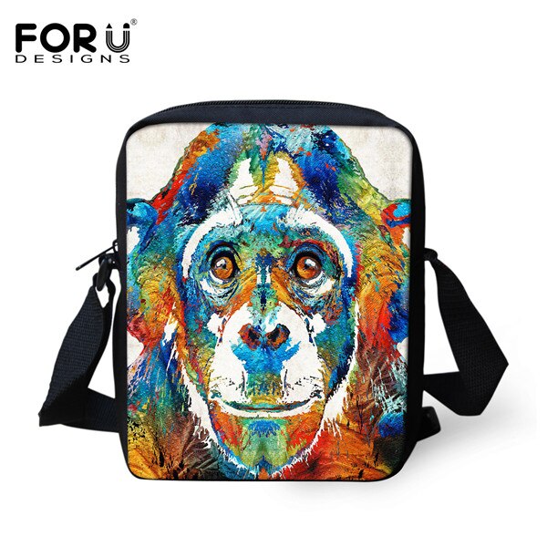 Famous Monkey Men Messenger Bags 3D Zoo Aniamal Man Mini Crossbody Bags Brand Casual Male Travel Bag: w1230E