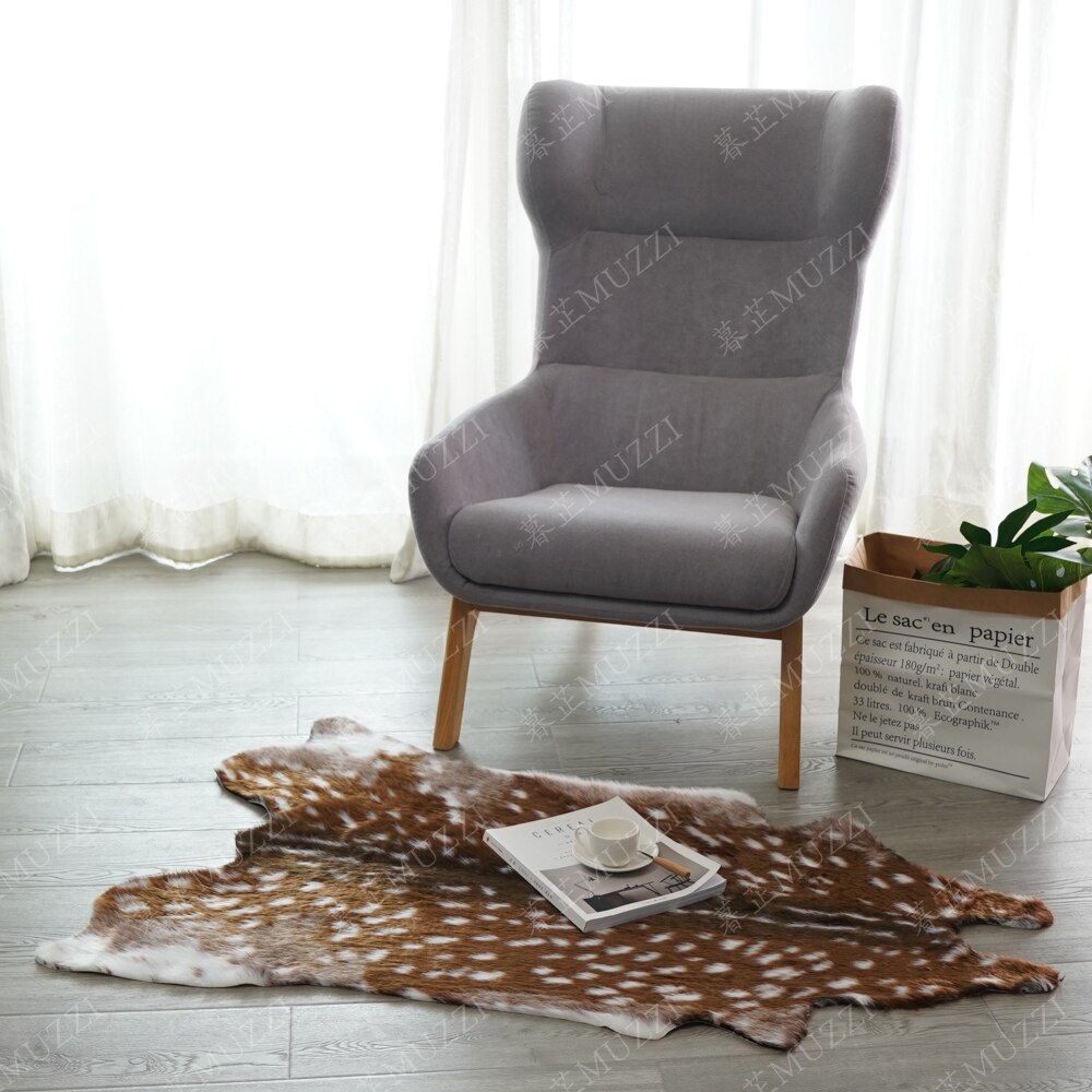 Alfombra con estampado de Tigre, antideslizante, piel de vaca, leopardo, piel sintética,: deer
