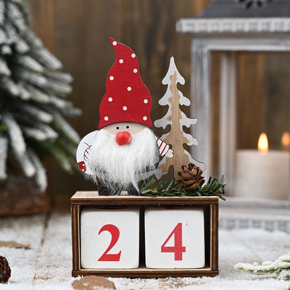 Countdown Calendar Cute Craft Christmas Decoration Desktop Kids Adults Living Room Santa Claus School Home Family Party