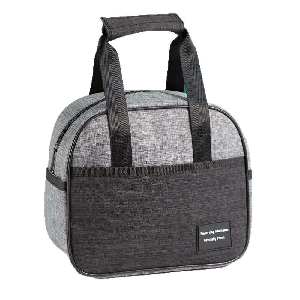 Portable Insulated Thermal Lunch Bag Waterproof Large Capacity Hand-held Picnic Food Pouch Oxford Cloth Thickened Lunch Box: Beige