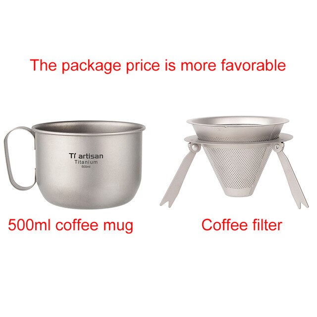 Ultraleicht Titan Kaffee Filter Camping Abnehmbare Reise Kaffee Filter Für draussen Rucksack Trinken Tee Filter Tassen Ta9010