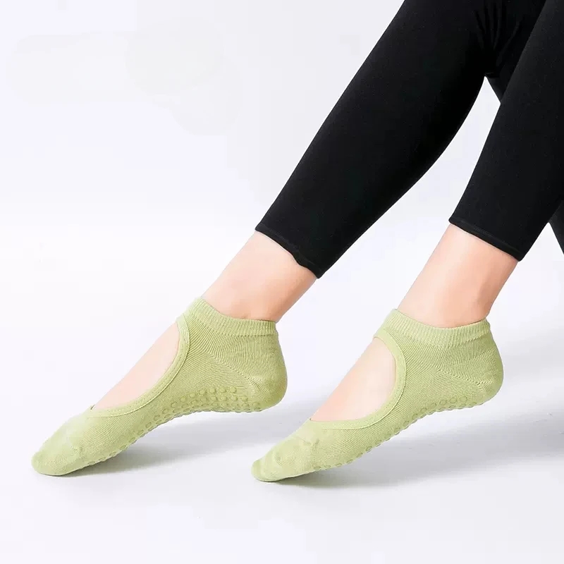 Hochwertige Damen-Yoga-Socken, rutschfest, atmungsaktiv, rückenfrei, Pilates-Socken, Knöchel, Damen, Ballett, Tanz, Sportsocken für Fitness, Fitnessstudio: Blau