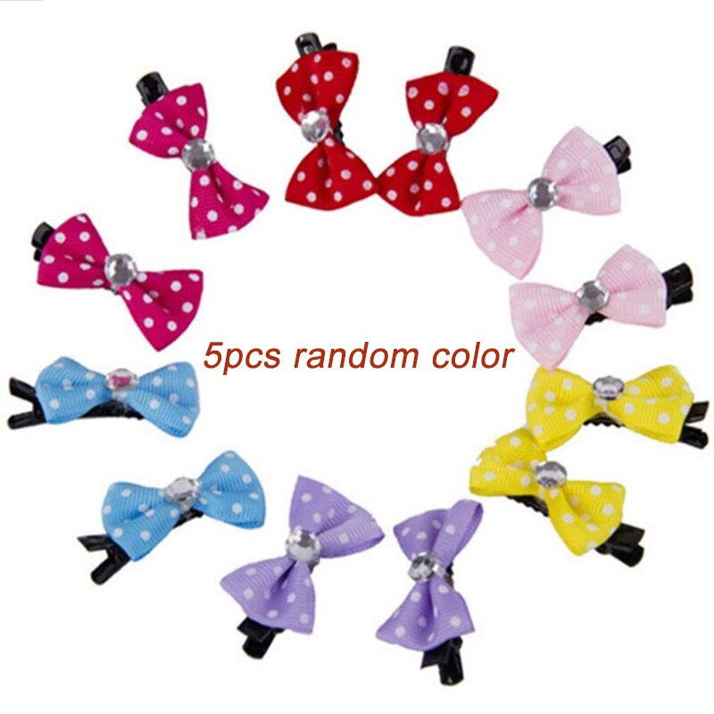 Horquilla para mascotas hecha a mano, Mini lazos, horquilla para perros pequeños, cinta de Yorkshire para cachorros, lazos coloridos, pinzas para el pelo, accesorios de aseo para perros: Default Title