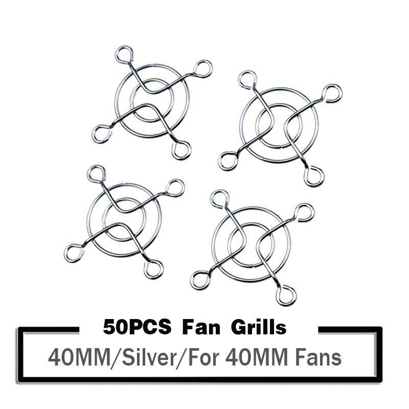 50 Stuks 40Mm 4Cm 40X40Mm Fan Grills Zilverkleurige Metalen Draad Finger Protector Guard Pc Dc fan Grill