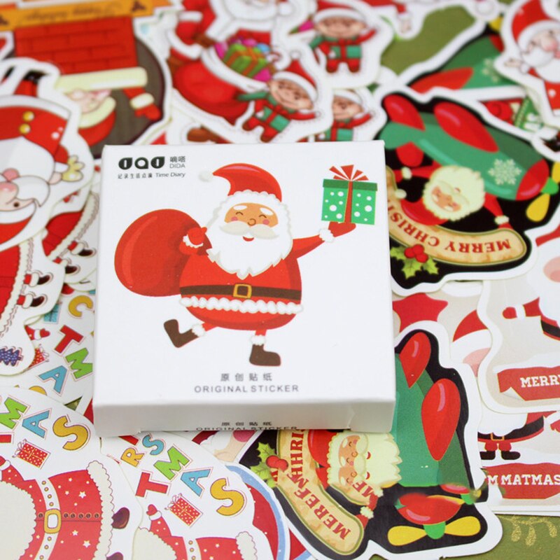 48 stks/partij Briefpapier sticker Kerst verpakking sticker Kerstman , Feestelijke Jurk Up Briefpapier