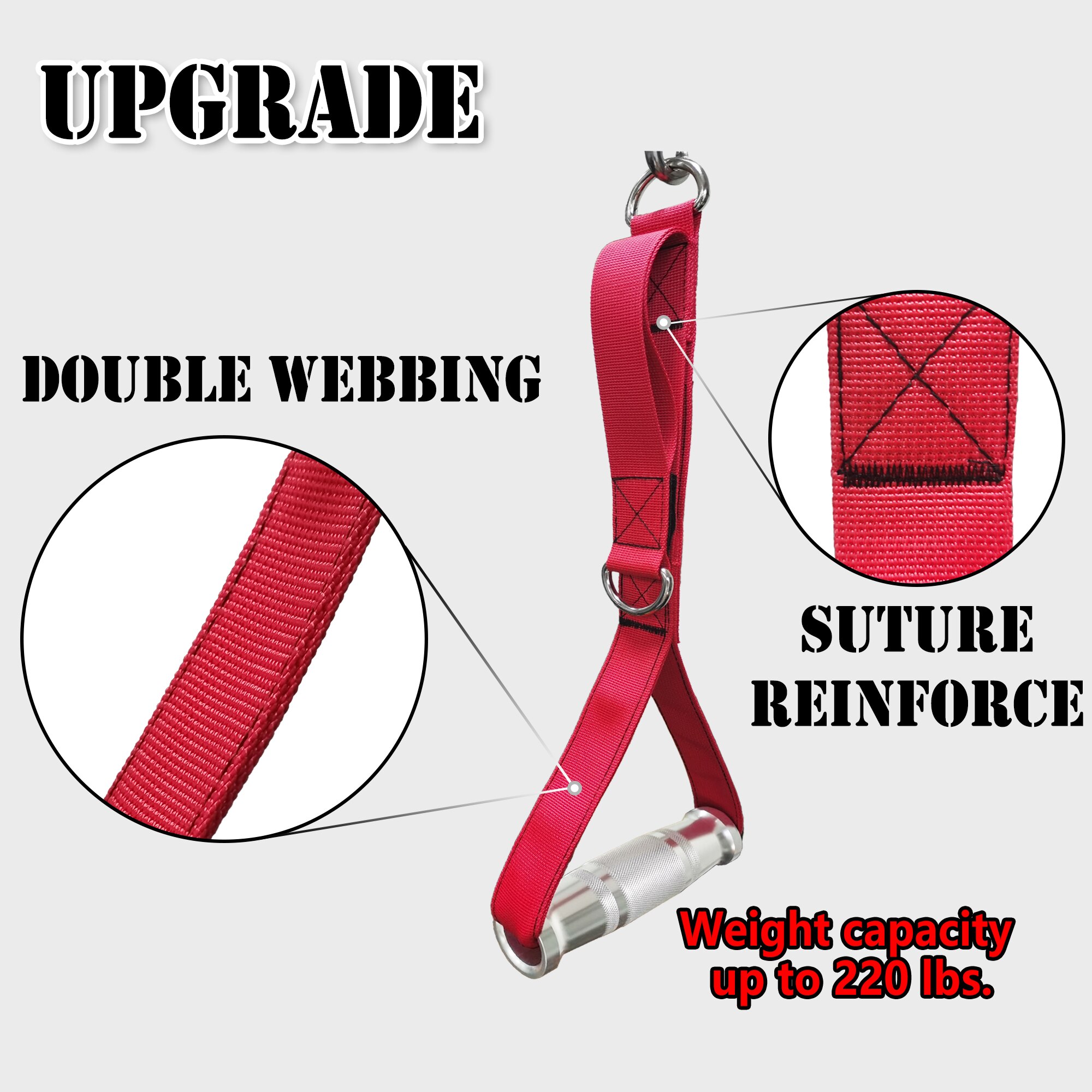 Multifunction Cable Machine Metal Gym Handle Strap Heavy Duty Tricep Press Pulldown Resistance Band Training Workout Attachment