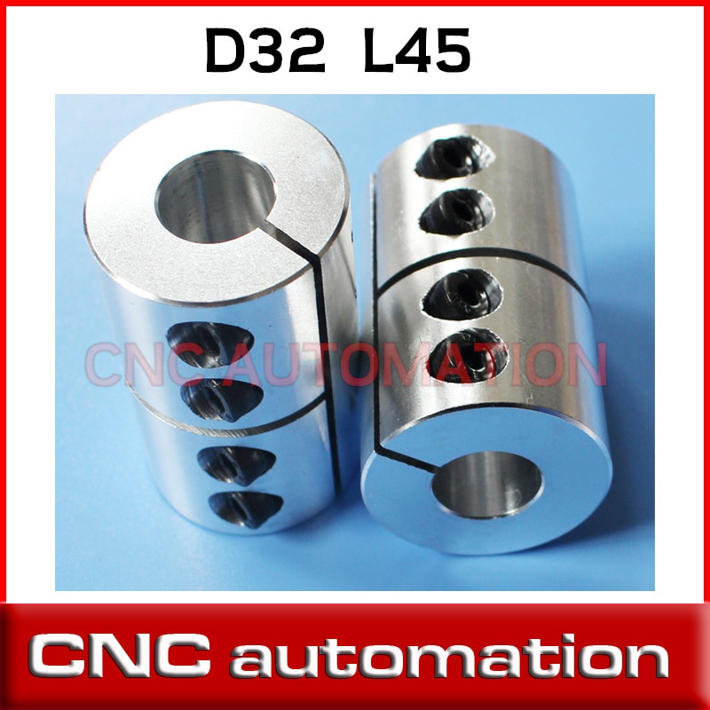 1pc wheel Connector rigid solid Shaft Couplings Hex Screws Motor Aluminum Alloy Coupler D32 L45 6.35/8/10/12/12.7/14mm