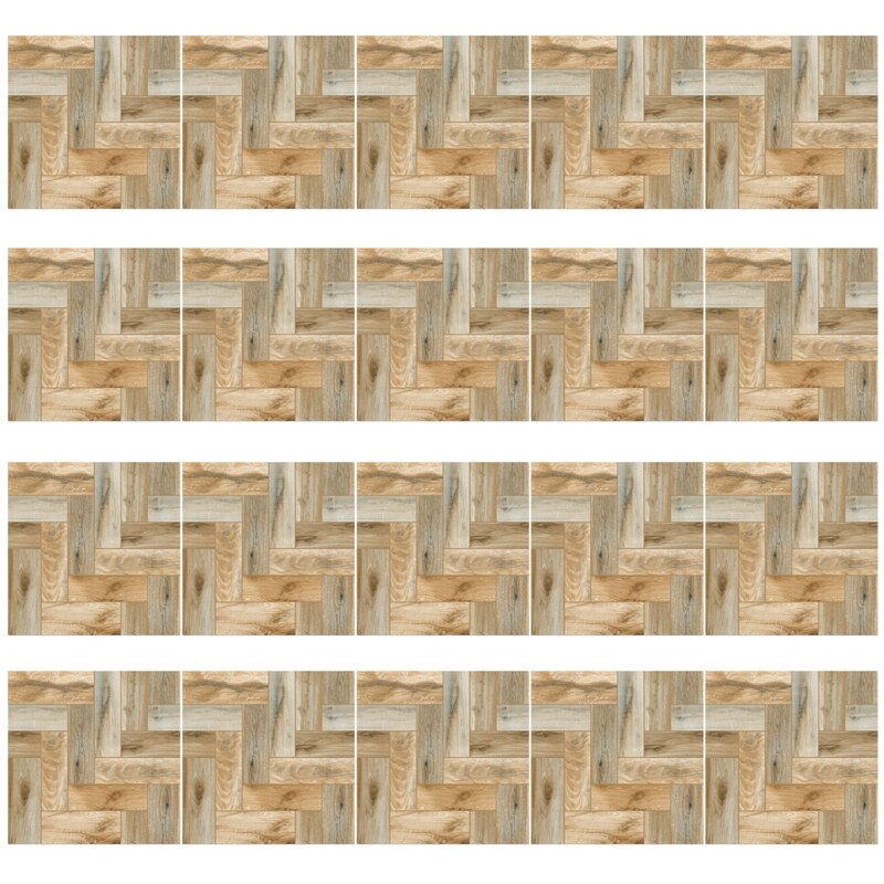 20pcs Imitation Wood Grain Tile Floor Wall Stickers DIY Self Adhesive Bathroom