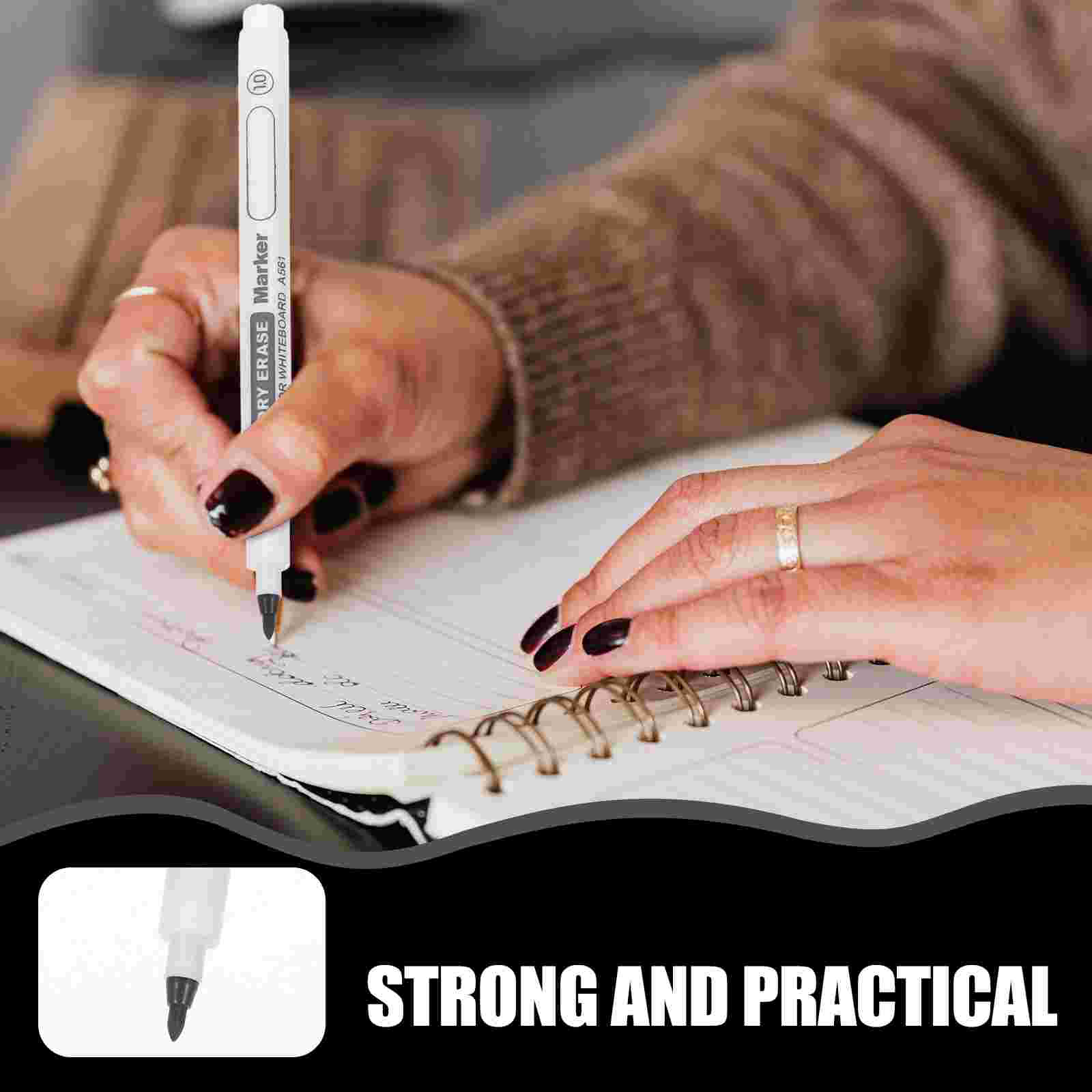 12 Pcs Whiteboard Pen Marker Fine Tip Dry Erase Markers Thin Teacher Student Pens Classroom Writing Supplies Dot Markers School