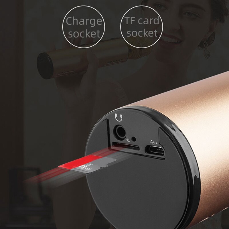 Wireless Microphone Dual Speaker Condenser Bluetooth Karaoke Speaker Microphone for Karaoke/Singing/Church/Speech