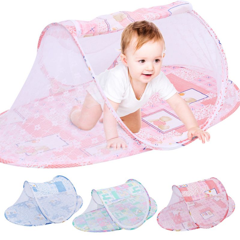 Baby Beddengoed Wieg Netting Vouwen Kindje Muskietennetten Bed Matras Kussen Voor 0-3 Jaar Oude Kinderen