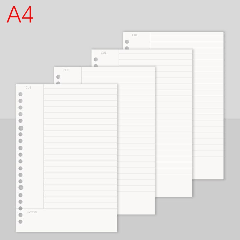 A5 B5 A4 Loose Leaf Notebook Refill Journal Plannner Notebook Inner Page 50 Sheets Diary Weekly Monthly DIY Inside Spiral Paper: A4 30Holes 50Sheets4
