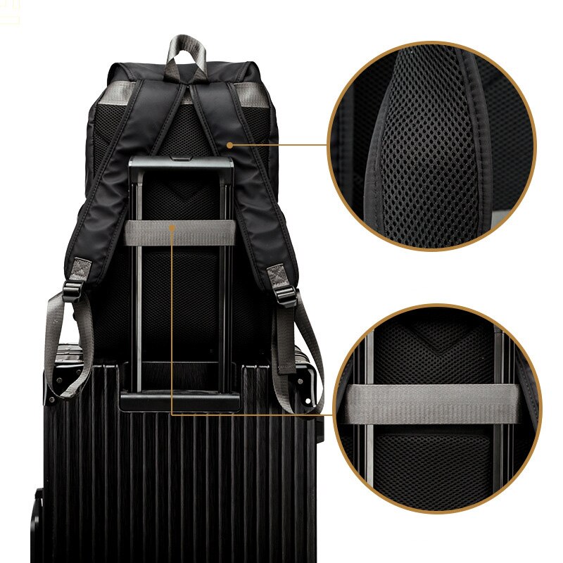 Männliche Große Kapazität Reise lässig Rucksäcke Männer Schule Taschen Jahrgang Wasserdicht Schwarz Rucksack Tasche Hochschule Daypack