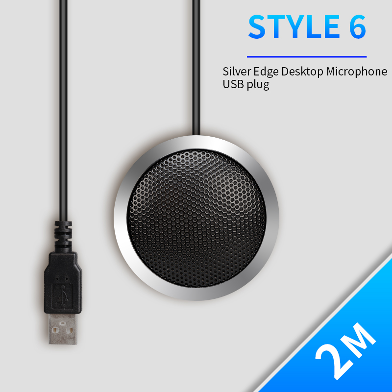 TKL USB Condenser Microphone Omni-directional tabletop Mic for Meeting Computer Laptop Voice direct pickup microphone: USB 2m Silver